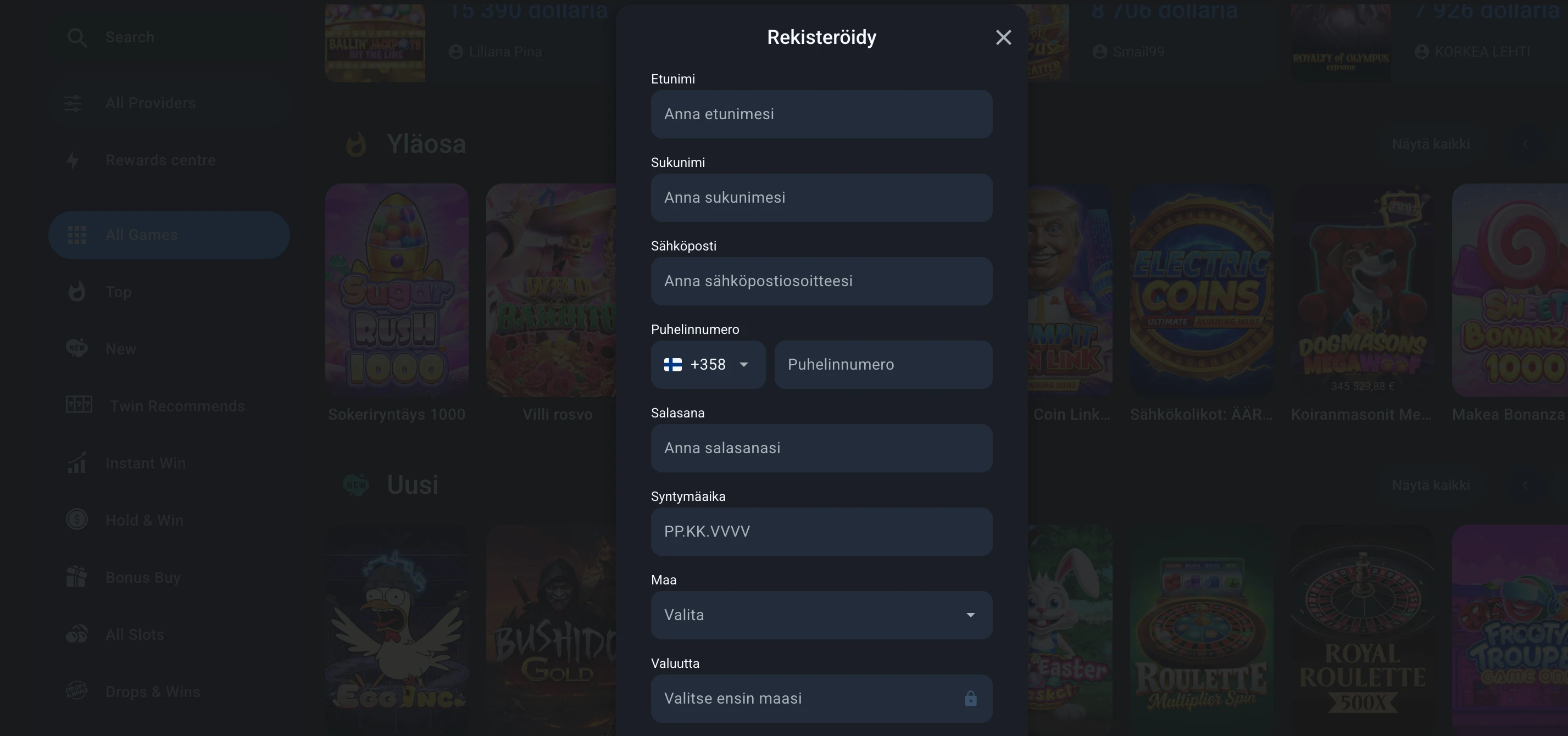 Twin Casino rekisteröityminen
